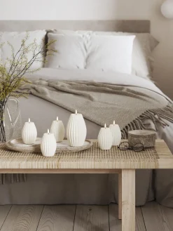 Deluxe Homeart Vela LED artesanal Round Stripe, 10 cm^ Velas Led|Velas Decorativas