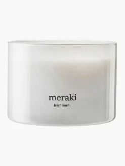 Meraki Vela perfumada de tres mechas Fresh Linen (Jasmine & Rose)^ Velas Perfumadas|Jarrones