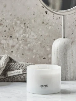 Meraki Vela perfumada de tres mechas Fresh Linen (Jasmine & Rose)^ Velas Perfumadas|Jarrones