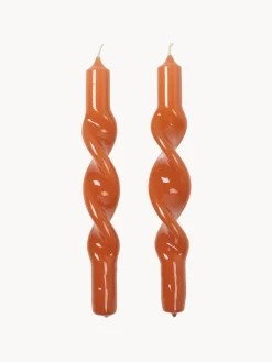 Broste Copenhagen Velas cónicas artesanales Twist, 2 uds.