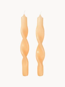 Broste Copenhagen Velas cónicas artesanales Twist, 2 uds.^ Velas Decorativas|Jarrones