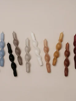 Broste Copenhagen Velas cónicas artesanales Twist, 2 uds.^ Velas Decorativas|Jarrones