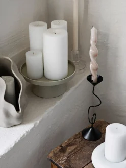 Broste Copenhagen Velas cónicas artesanales Twist, 2 uds.