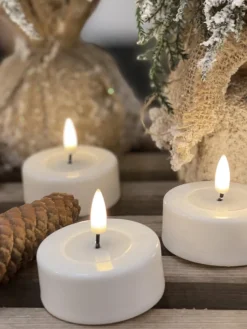 Deluxe Homeart Velas de té LED artesanales Real Flame, 4 uds.^ Velas Led|Velas Decorativas