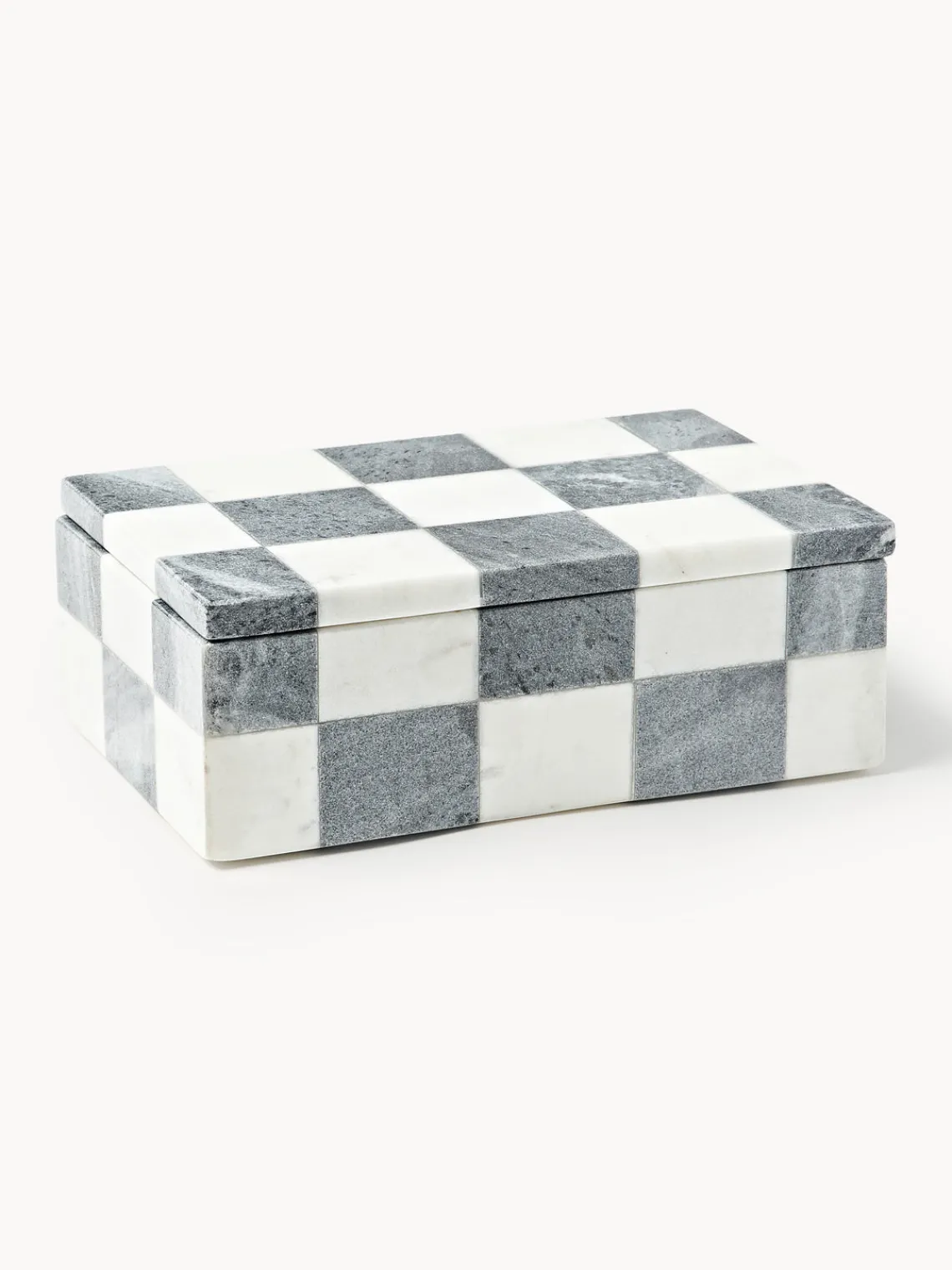 Westwing Collection Westwing | Crosby Studios, joyero de mármol con tapadera Carreaux