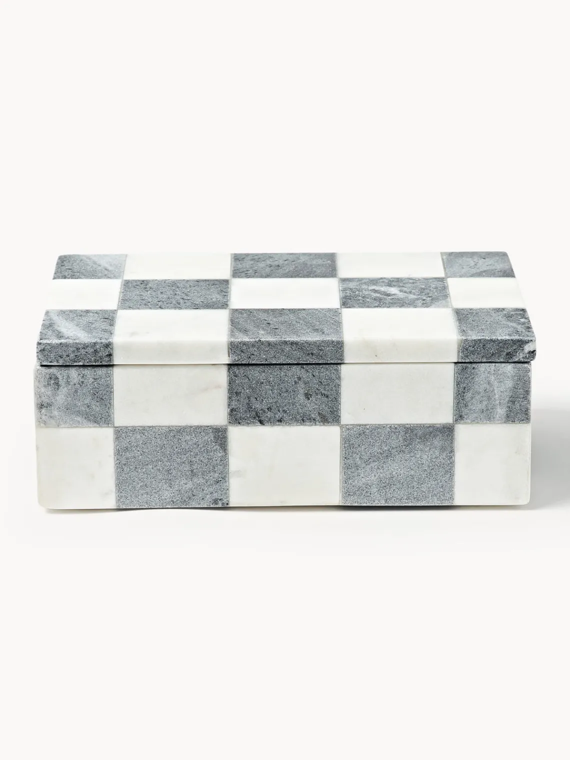 Westwing Collection Westwing | Crosby Studios, joyero de mármol con tapadera Carreaux