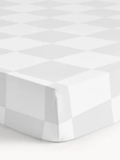 Westwing Collection Westwing | Crosby Studios, sábana bajera de algodón a cuadros Damier